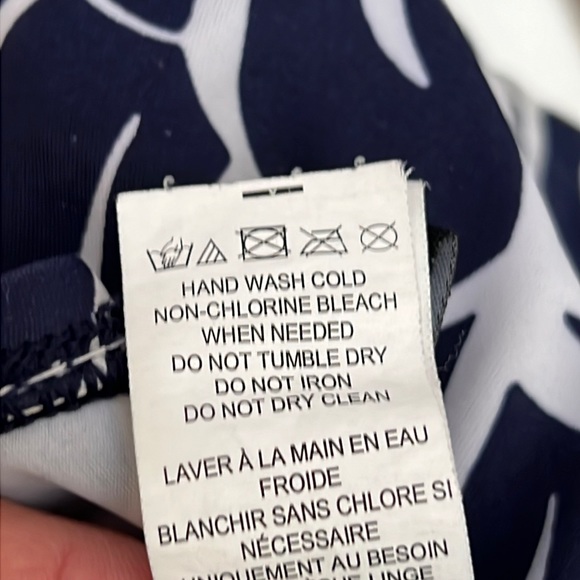 Maxine of Hollywood Navy and White Ruched Front One Piece Swimsuit - Picture 6 of 7